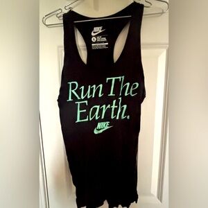 Nike women “ Run The Earth” 
Size Large Slim Fit 
Color teal and black